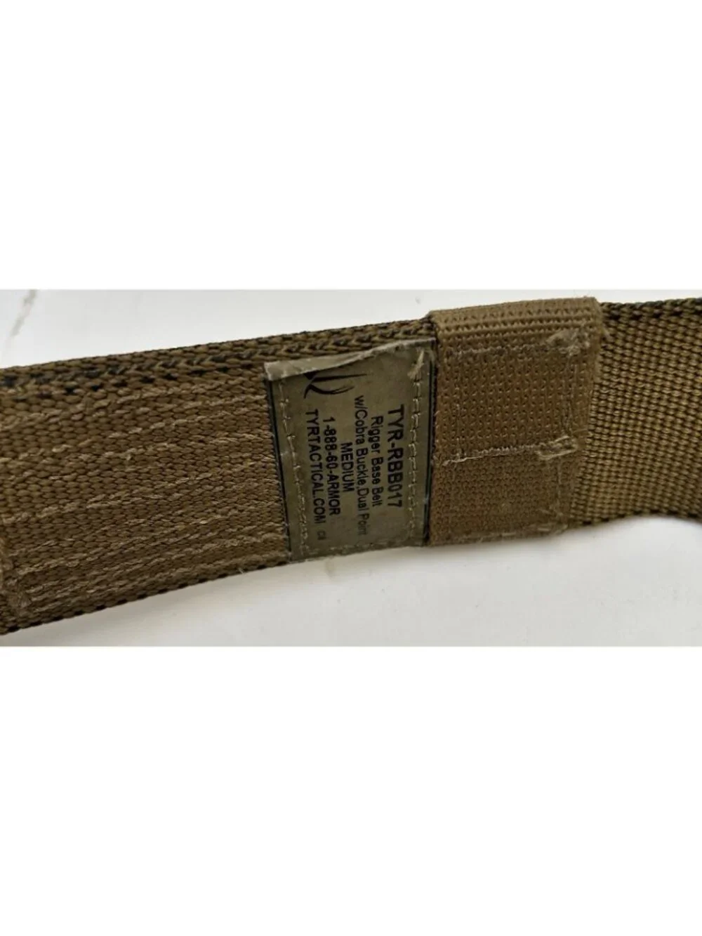 TYR Tactical Rigger Base Webbed Belt Cobra Buckle Dual Point Size Med TYR-RBB017